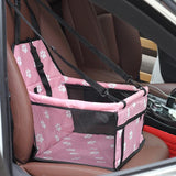 Folding Hammock Pet Car Carrier Seat Bag | Pink