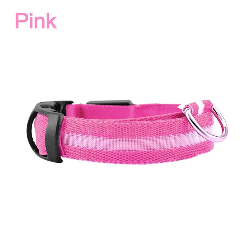 LED Glowing Night Safety Collar | Pink