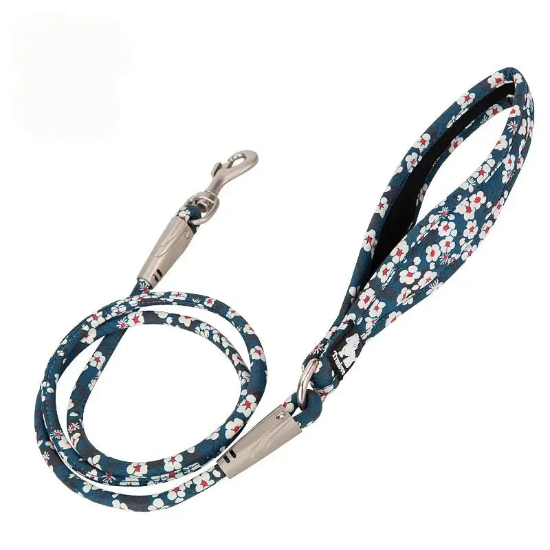 Colorful Cotton Rope Dog Leash | Saxony blue