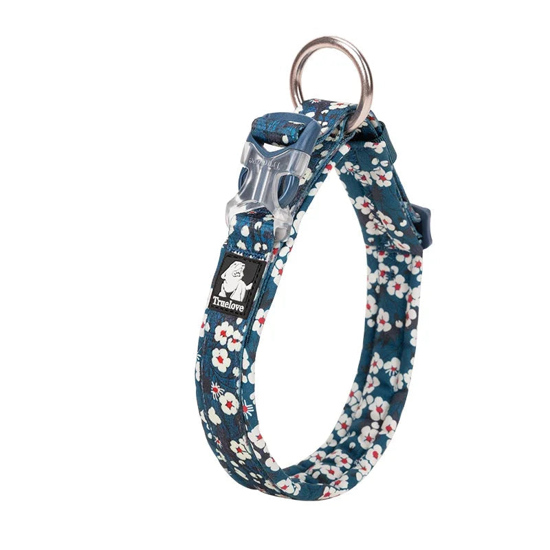 Colorful Floral Dog Collar | Saxony Blue