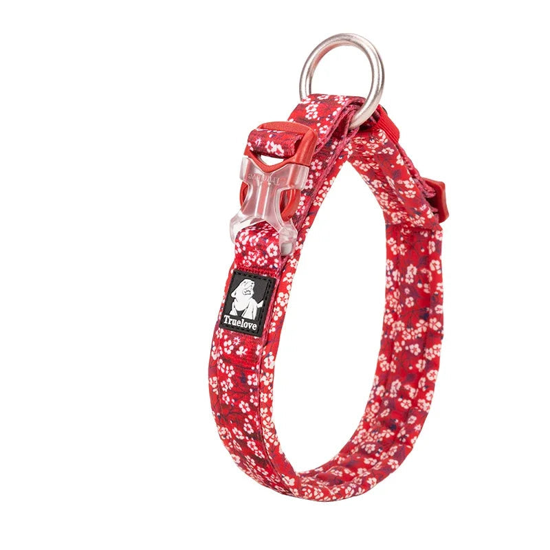 Colorful Floral Dog Collar | Poppy Red