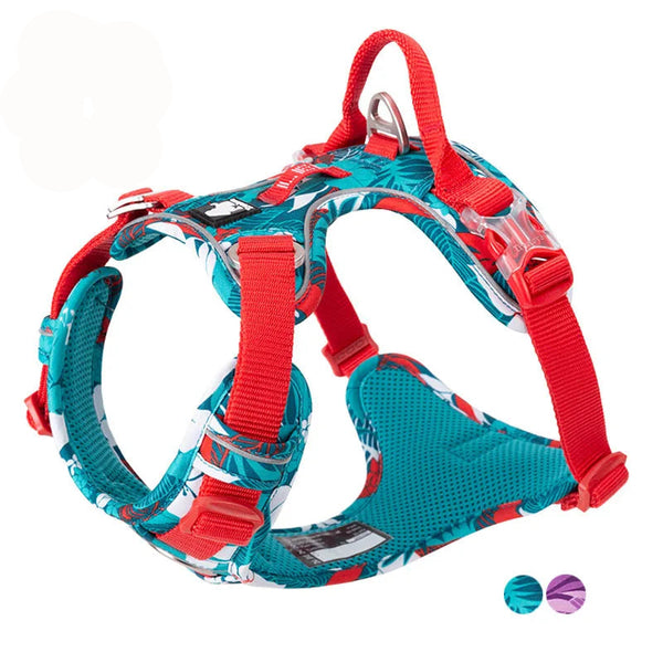 Colorful No Pull Dog Harness with Reflective Edges
