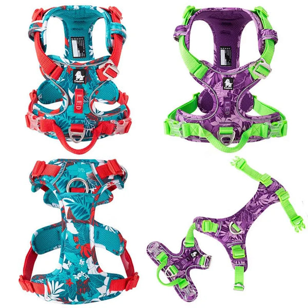 Colorful No Pull Dog Harness with Reflective Edges