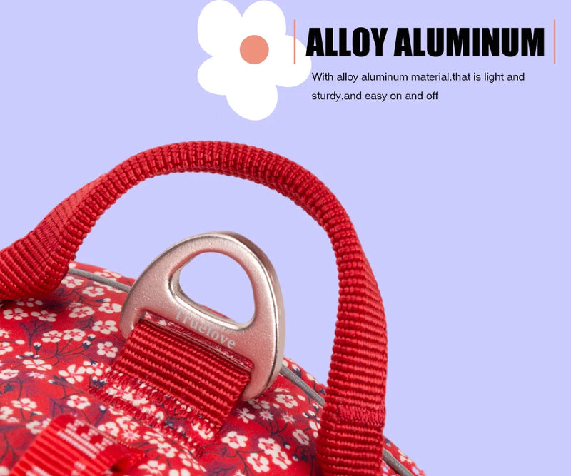 Comfortable and Safe No-Pull Dog Harness with a Floral Design