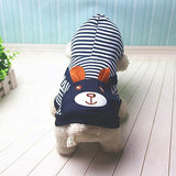 Hoodie Style Striped Dog Winter Clothes | Blue