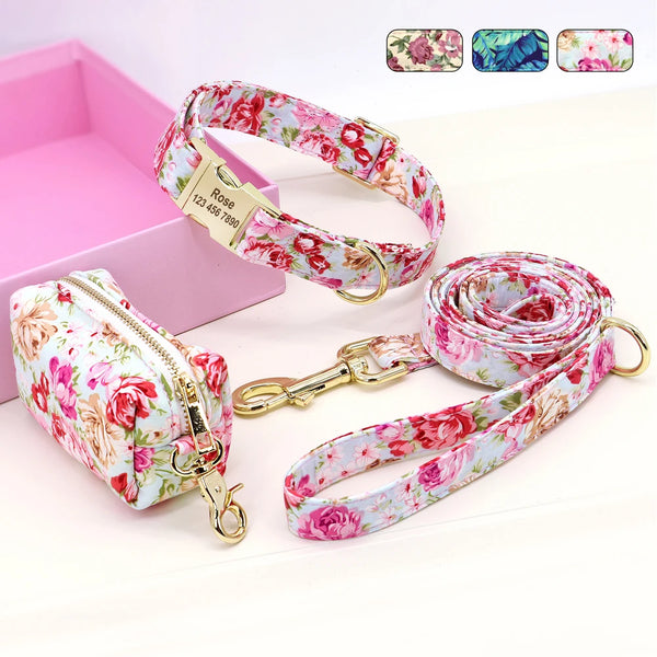 Eye-Catching and Stylish Dog Collar, Leash, and Bag Combo