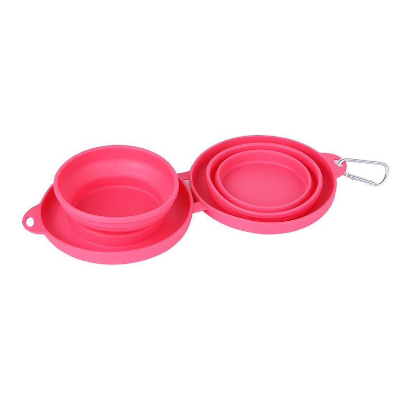 Foldable Pet Water and Food Bowl | Pink