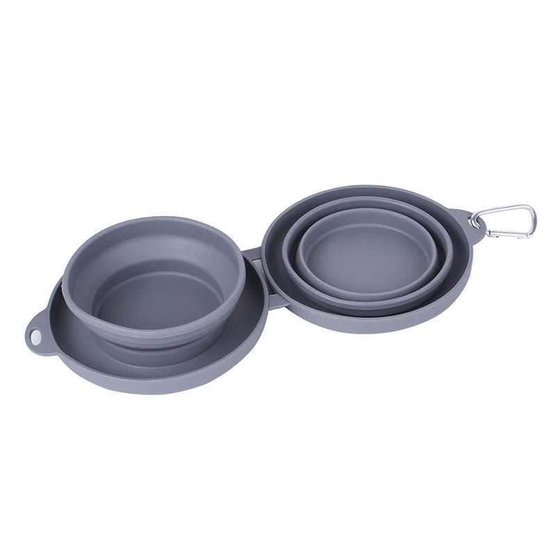 Foldable Pet Water and Food Bowl | Grey