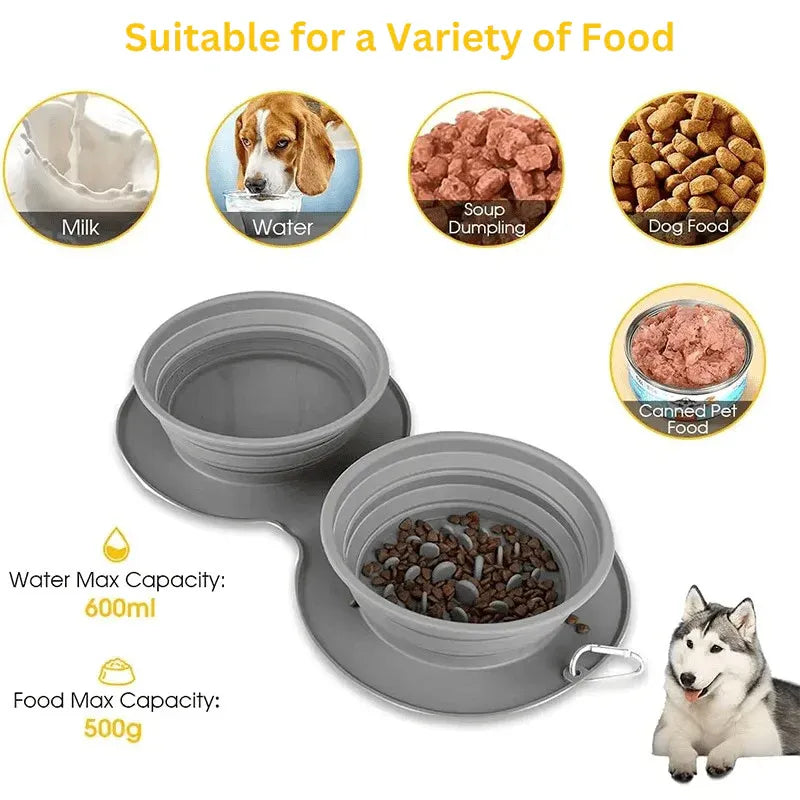 Foldable Pet Water and Food Bowl