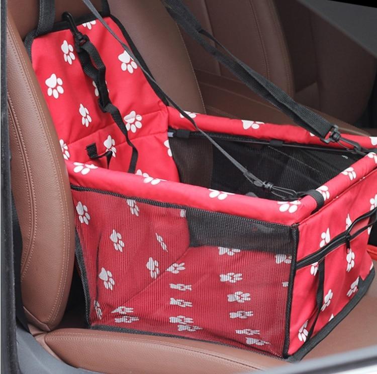 Folding Hammock Pet Car Carrier Seat Bag | Red